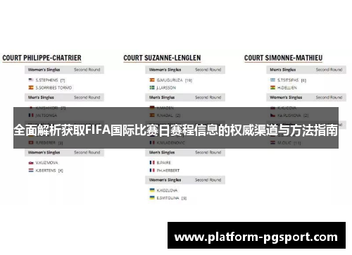 全面解析获取FIFA国际比赛日赛程信息的权威渠道与方法指南 全面解析获取FIFA国际比赛日赛程信息的权威渠道与方法指南