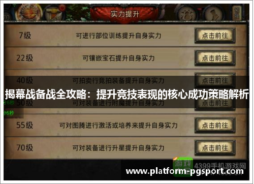 揭幕战备战全攻略:提升竞技表现的核心成功策略解析 揭幕战备战全攻略:提升竞技表现的核心成功策略解析